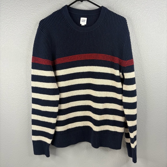 GAP Sweaters - GAP Navy, Red and Cream Striped Sweater